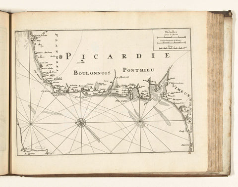 Map of the French coast between Gravelines and Dieppe, 1726, anonymous, 1726 Canvas Print