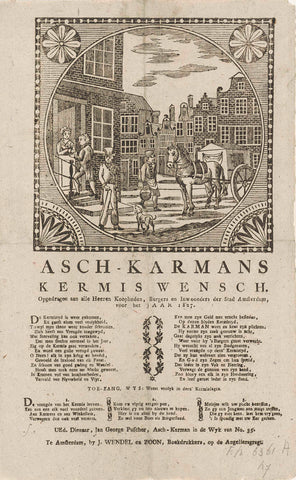 Kermisprent van de Amsterdamse askarrenmannen voor het jaar 1827, anonymous, 1827 Canvas Print