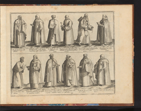 Twelve monks and hermits from different orders, Abraham de Bruyn, in or before 1581 Canvas Print