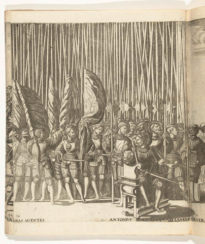 Landsknechten and Antonio de Leyva, plate 34, Nicolaas Hogenberg, 1620 - 1699 Canvas Print