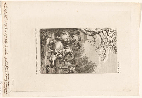 The deadly fall of William III during a hunting party, 1702, Reinier Vinkeles (I), 1794 Canvas Print