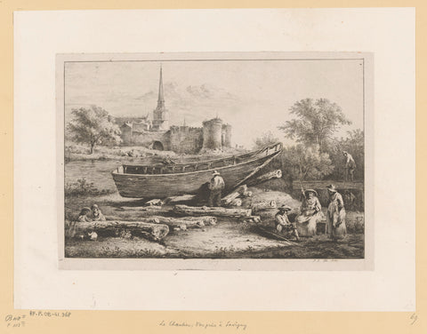 Scheepshelling bij Savigny, Jean Jacques de Boissieu, 1803 Canvas Print