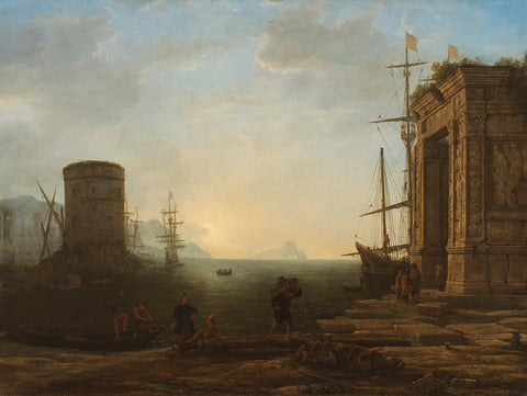 Harbor at Sunrise, Claude Lorrain, c. 1637 - c. 1638 Canvas Print