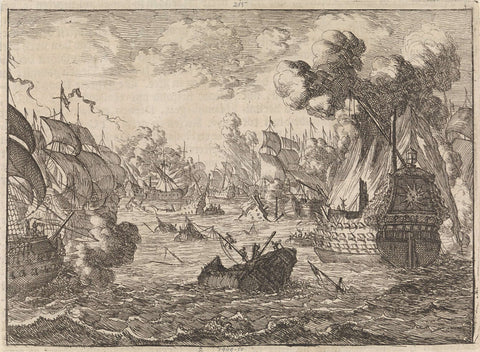 Battle of Cape La Hogue, 1692, Caspar Luyken, 1698 Canvas Print