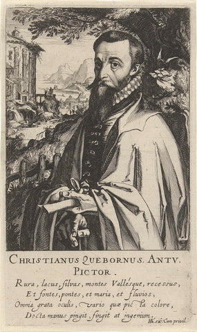 Portrait of Christian van den Queborn, Simon Frisius, 1610 Canvas Print