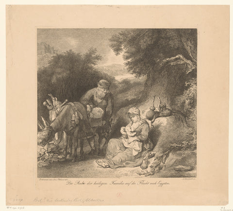 Rest on the Flight into Egypt, Adam von Bartsch, 1803 Canvas Print