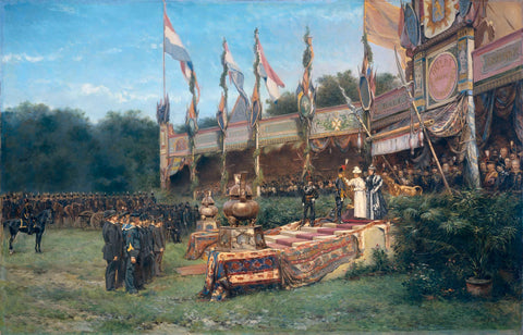 Issuance of het Lombokkruis door Queen Wilhelmina op het Malieveld in The Hague, 6 juli 1895, Mari ten Kate, 1895 Canvas Print