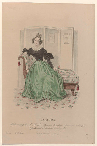 La Mode, 19 November 1836, No. 531: Robe en popelin (...)., anonymous, 1836 Canvas Print