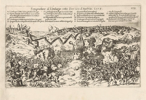 Conquest of the city of Limburg, 1578, anonymous, 1630 - 1699 Canvas Print