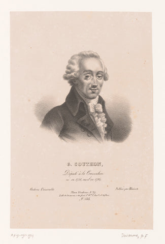 Portret van Georges Couthon, anonymous, Pierre François Ducarme, 1820 - 1829 Canvas Print