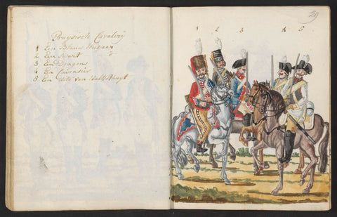 Uniforms of Prussian cavalry, S.G. Casten, 1795 - 1796 Canvas Print