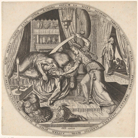 Judt in Holofernes, Philips Galle, c. 1569 Canvas Print