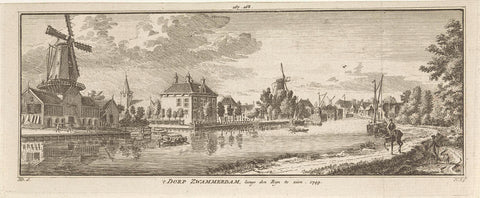 Gezicht op Zwammerdam, Hendrik Spilman (manner of), 1750 Canvas Print