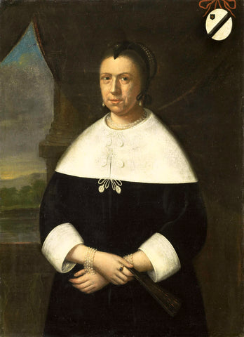 Portrait of Maria Quevellerius (1629-64), first Wife of Jan van Riebeeck, or his second Wife Maria Scipio (c. 1630-95), anonymous, c. 1660 Canvas Print