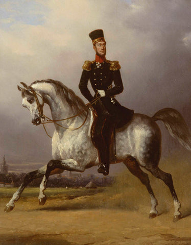 Equestrian Portrait of William II, King of the Netherlands, Nicolaas Pieneman (attributed to), c. 1830 - c. 1850 Canvas Print