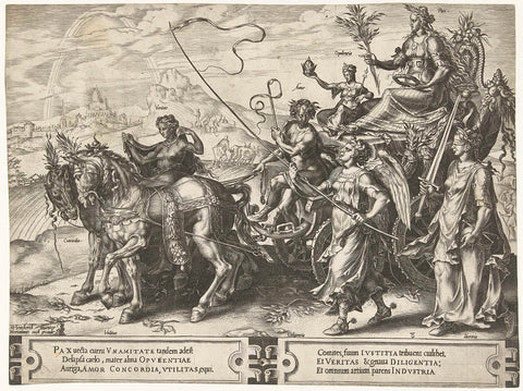 Triomfwagen met Vrede (Pax), Cornelis Cort, 1564 Canvas Print