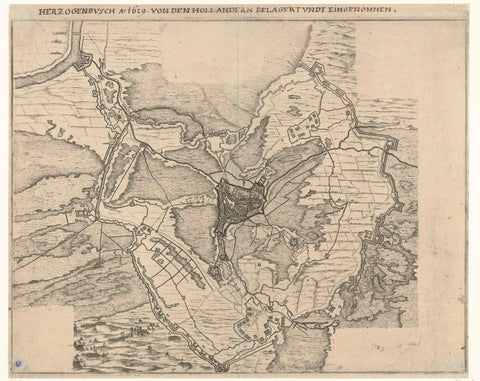 Siege of 's-Hertogenbosch, 1629, anonymous, 1649 - 1699 Canvas Print