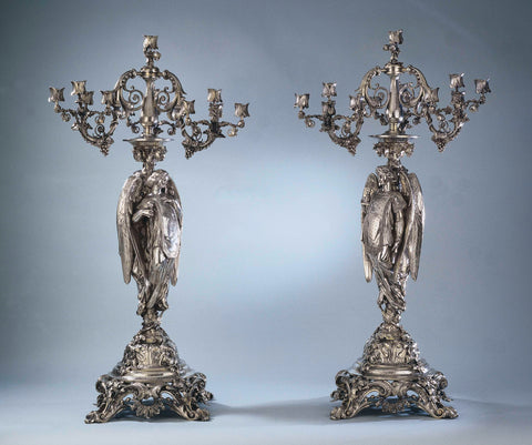 Pair of candelabra, François Désiré Froment-Meurice, 1853 Canvas Print