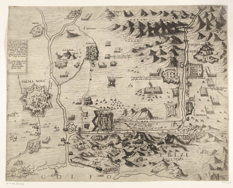 Map of the siege of the fortress Gradisca, 1616, Giovanni Justo, 1616 Canvas Print