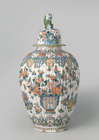 Lidded vase with lid, De Metaale Pot, 1691 - 1725 Canvas Print