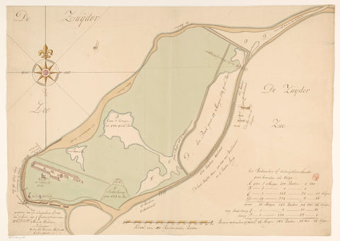 Map of the island of Urk, Maurits Walraven, 1720 Canvas Print