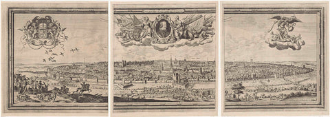 View of Brussels, consisting of three parts, Abraham Dircksz. Santvoort, 1640 Canvas Print