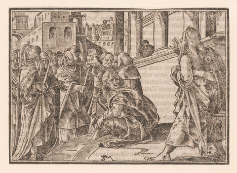 Biblical representation, Monogrammist HR (woodcarver), Tobias Stimmer, 1580 - 1630 Canvas Print