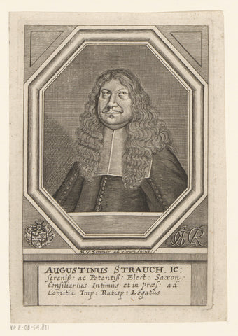 Portrait of Augustin Strauch, Matthias van Sommer, 1665-1672 Canvas Print