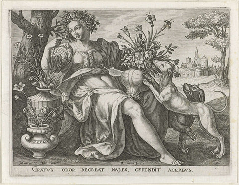 Sense of Smell, Raphaël Sadeler (I), 1581 Canvas Print