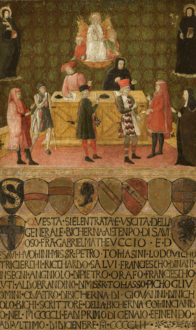 Office of the Tax Administration (Biccherna) of Siena, anonymous, 1451 - 1452 Canvas Print