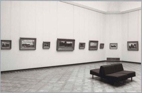 Room with nine paintings including landscapes, 1990 Canvas Print