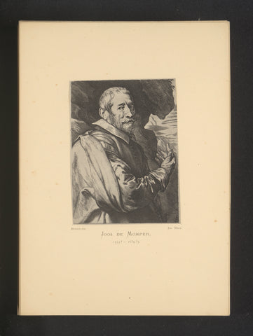 Reproduction of an engraving of a portrait of Joos de Momper by Lucas Vorsterman (I), Joseph Maes, c. 1872 - in or before 1877 Canvas Print