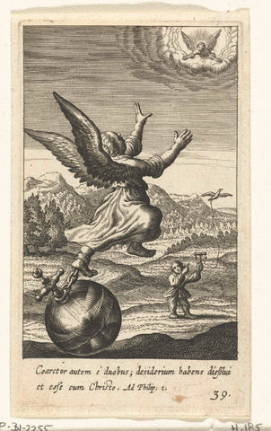 Angel chained to the world, Boetius Adamsz. Bolswert, 1624 Canvas Print