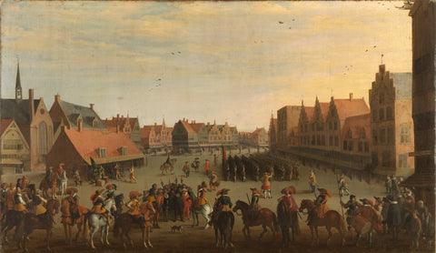 The Disbanding of the 'Waardgelders' (Mercenaries in the Pay of the Town Government) by Prince Maurits in Utrecht, 31 July 1618, Joost Cornelisz. Droochsloot, 1625 Canvas Print