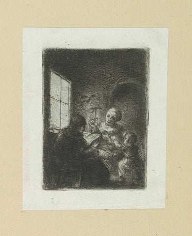 Family by the window, Jan Chalon, 1802 Canvas Print