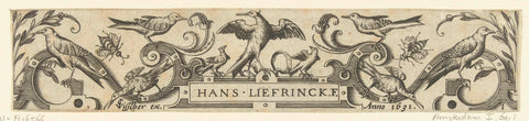 Title page with various birds, Hans Liefrinck (II) (possibly), 1631 Canvas Print