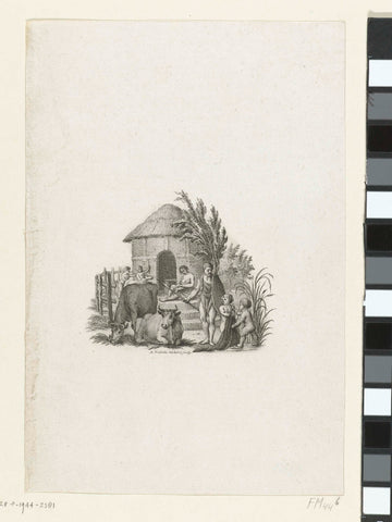 Title print for Cornelis de Koning, De voorvaderlijke levenswijze en gewoonten hier te lande, 1810, Reinier Vinkeles (I), 1808 - 1810 Canvas Print