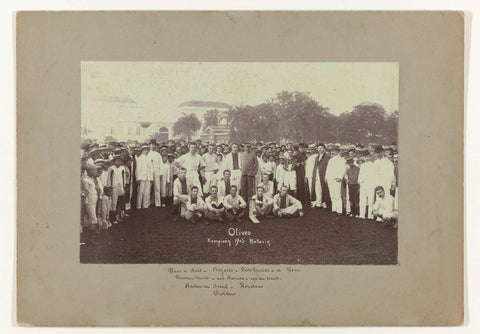 Group portrait of footballers and supporters of Oliveo, Batavia, Busenbender &Co., 1905 Canvas Print