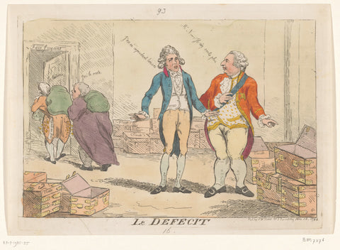 Spotprent op de Franse financiële crisis, 1788, Isaac Cruikshank, 1788 Canvas Print