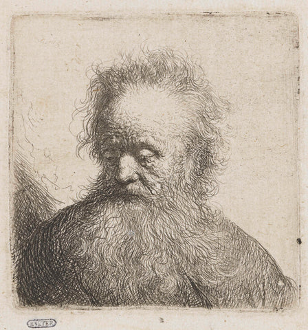 Old Man with a Flowing Beard, Rembrandt van Rijn, 1631 Canvas Print