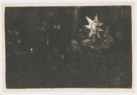 The Star of the Kings: a night piece, Rembrandt van Rijn, c. 1651 Canvas Print