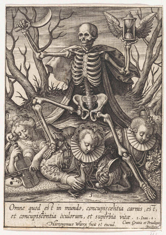 Allegory on Transience (Vanitas), Hieronymus Wierix, 1563 - before 1619 Canvas Print