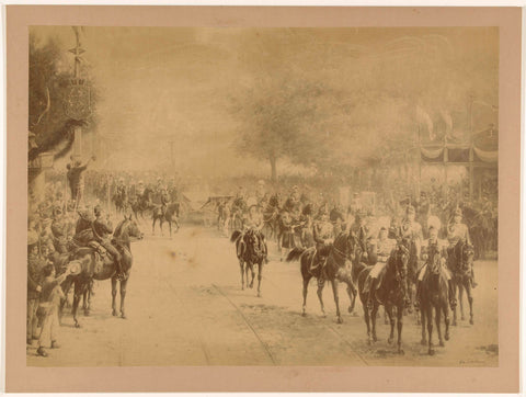 The Frederiksplein in Amsterdam during the entry of Queen Wilhelmina, 5 September 1898, anonymous, c. 1898 - c. 1915 Canvas Print