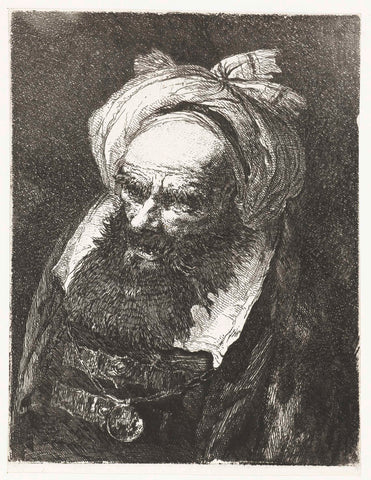 Old man with turban, Giovanni Domenico Tiepolo, 1774 Canvas Print