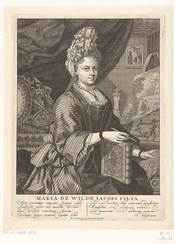 Portrait of the artist Maria de Wilde, Pieter van den Berge, in or after 1700 - c. 1730 Canvas Print