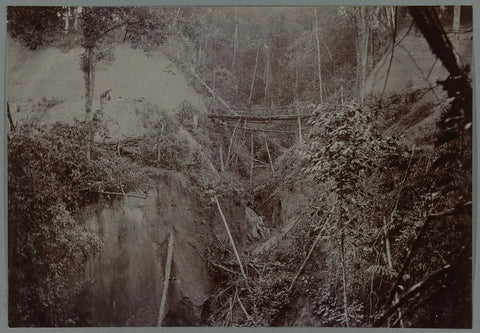 Bridge over ravine, anonymous, 1903 - 1913 Canvas Print