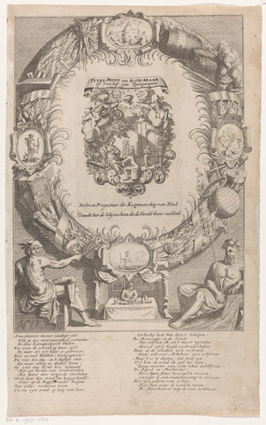 Title print of the Action Stall or the Forecourt of Quinquenpoix, 1720, Pieter van den Berge, 1720 Canvas Print