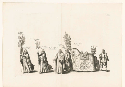 Funeral procession of Archduke Albrecht (plate XXX), 1622, Cornelis Galle (I), 1623 Canvas Print