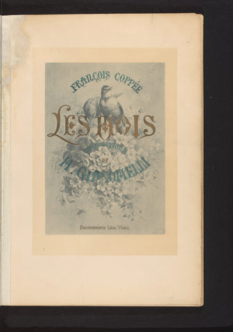 Reproduction of a title page with birds and flowers for Les Mois by Hector Giacomelli, Paul Dalloz, c. 1871 - in or before 1876 Canvas Print