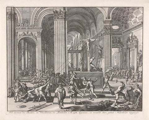 Iconoclasm, 1566, Jan Luyken, 1730 Canvas Print